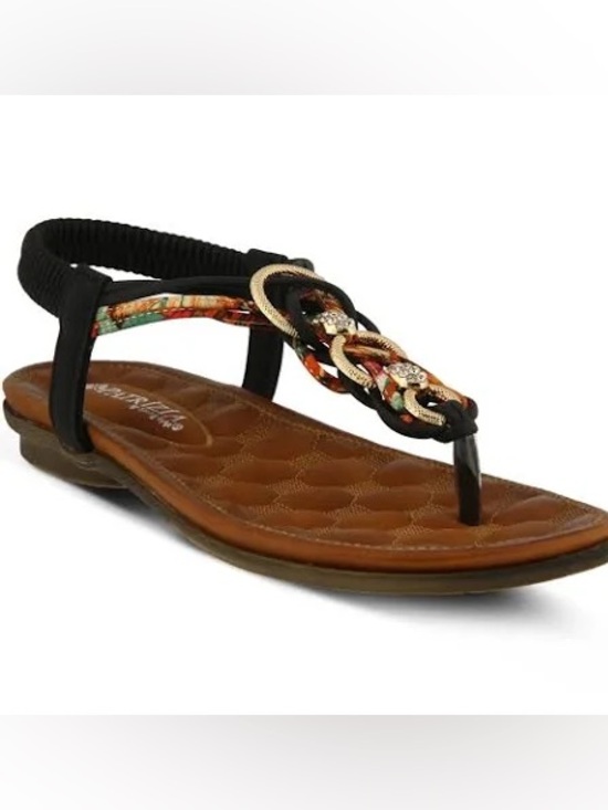 Patrizia Shoes - Black and Brown Women’s Braided T-Strap Sandals